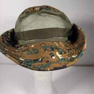 Safari Wide Brim Mesh Camo Pixelated Hat Hunting Camping One Size Fits Most